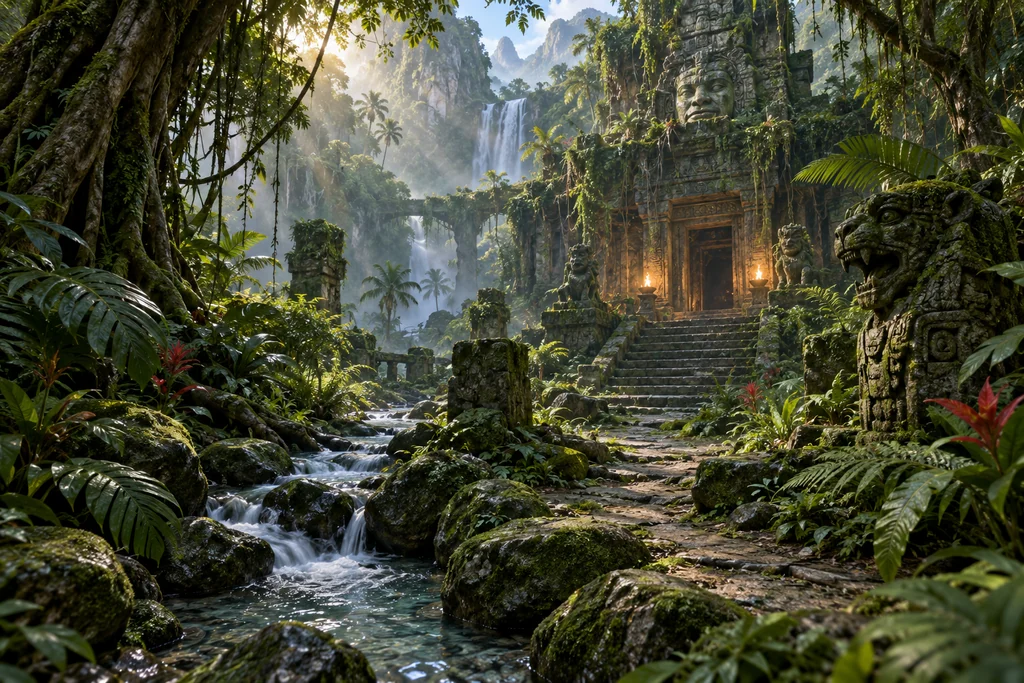 Lost Sanctuary — Cinematic Scenes capability illustration