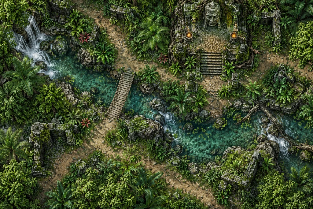 Jungle Crossing — Tactical Battlemaps capability illustration