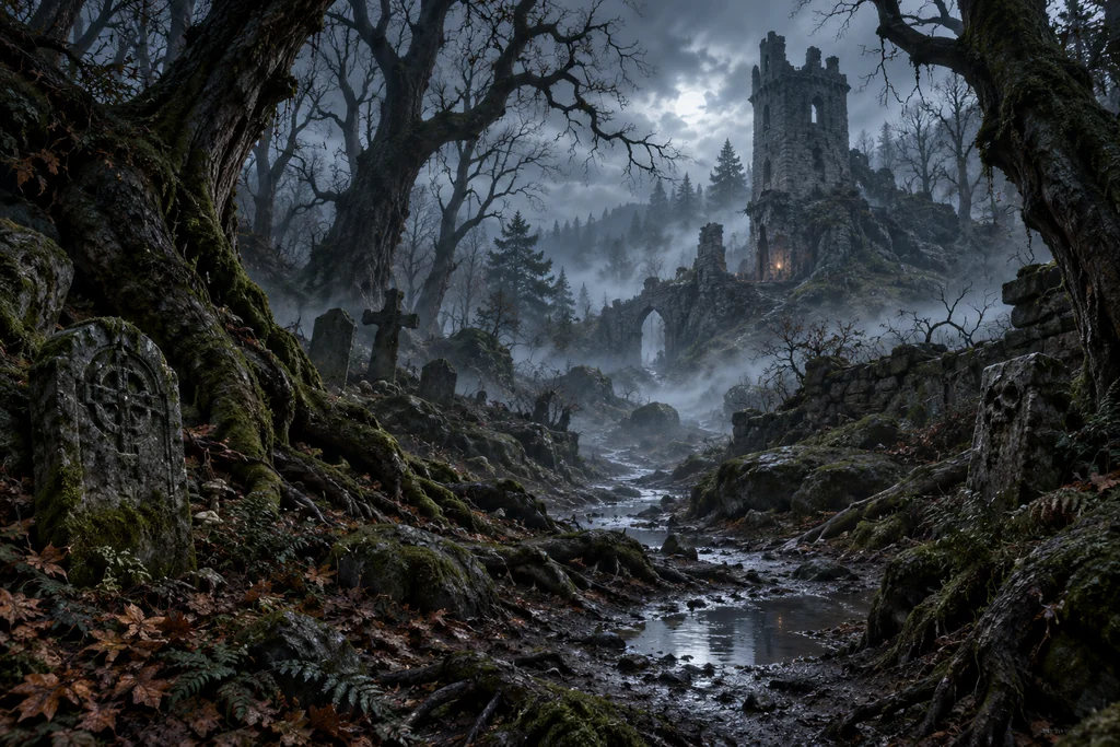 Haunted Hollow — Cinematic Scenes capability illustration